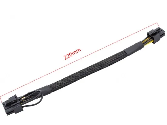 6PIN to 8PIN Server Power Cable Graphics Card Cable Mesh Sleeve Protection 52cm
