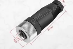 M12 connector waterproof male and female connector 8 pins m12 &phi;20 55mm